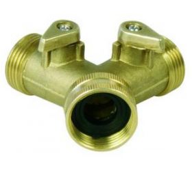 Rozdvojka s ventilom 3/4" mosadzná