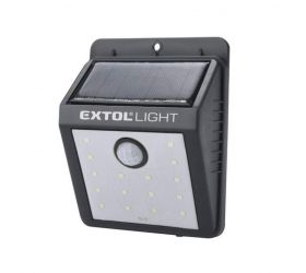 Svetlo LED nástenné so solar. panelom a pohyb. senzorom 120lm, 3,7V/0,5Ah Li-ion