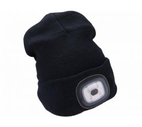EXTOL LIGHT Čiapka čierna s čelovým svetlom, LED 4x45lm, nabíjanie cez USB
