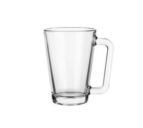 Hrnček s uchom na kávu, čaj, sklenený, 250 ml, LAURA GLASMARK