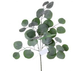 Ozdoba zapichovacia konár eucalypt, zasnežená