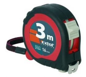 Meter zvinovací, pogumovaný, 1xbrzda, 5m, šírka pásu 19mm