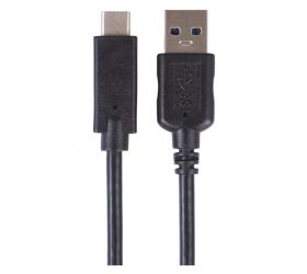USB kábel 3.0 A/M - USB 3.1 C/M 1m čierny, Quick charge