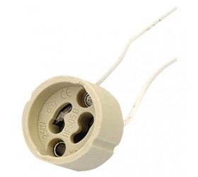 Objímka na žárovku GU10 keramická 250V/2A, biela