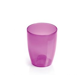 Kvetináč transparentný, plastový, priemer 16 cm, COUBI ORCHID, fialový