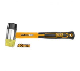 INGCO gumové kladivo 40 mm, dvojstranné (guma/silikón), sklolaminátová rukoväť, 580 g, 295 mm