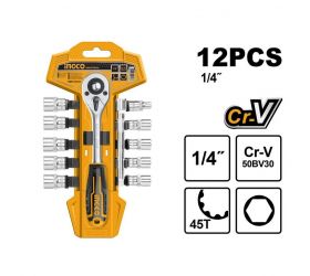 Gola sada 12ks 1/4" INGCO