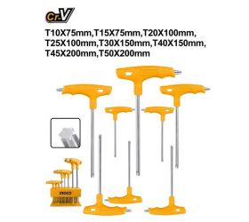 Kľuč torx T-rúčka sada 8ks CrV T10-T50mm INGCO