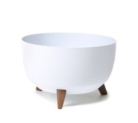 Kvetináč plastový, prírodný, priemer 24cm, ROMA, biely