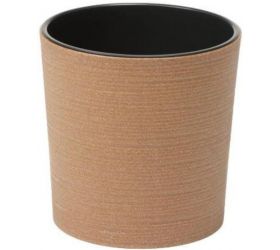 Kvetináč plastový, priemer 19cm, MALWA ECO WOOD DLUTO, hnedý