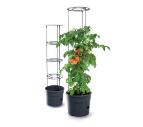 Kvetináč s oporou na paradajky ø 39,2cm, výška 153cm, plast, antracit