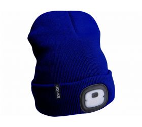 Čiapka s čelovým svetlom,4xLED,modrá, nabíjanie cez USB