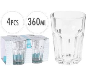 Pohár na vodu, 360 ml, výška 12cm, sklo 4ks sada KLC