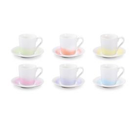 Šálka espresso s podšálkou myCOFFEE, 6ks, Pastels