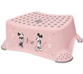 Schodík detský plastový, protišmykový, MINNIE MOUSE, severská ružová