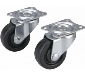 Koliesko nábytkové otočné 40mm, 2ks, gumenné čierne