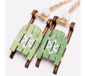 Ozdoba závesná sánky 15x2,8x2,2 cm sada 2 ks drevo