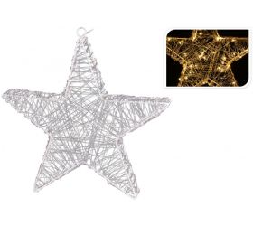 Svetlo vianočné 30 LED teplé biele hviezda 30 cm s časovačom baterky