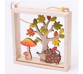 Ozdoba závesná obraz jesenný 15,7x15,7x3,5 cm