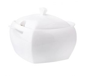 Misa na polievku porcelánová 4l FALA, hranatá, biela
