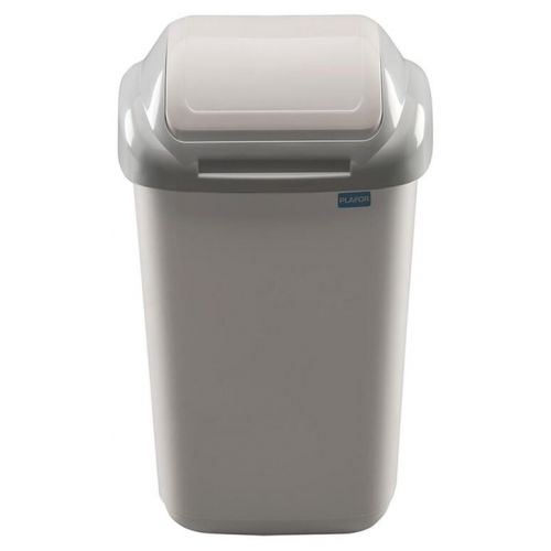 Kôš na odpad preklápací 50 l, plastový, STANDARD, krémovo - sivá