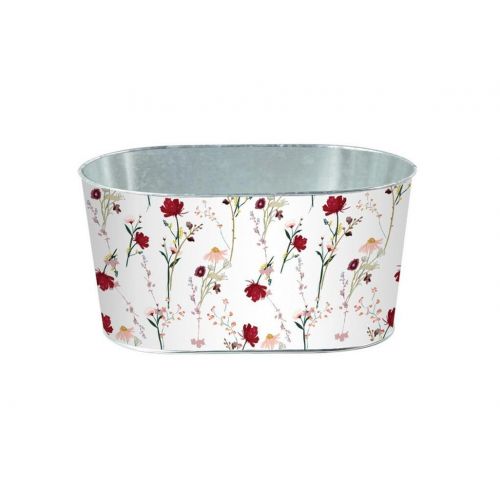 Obal na kvetináč plechový 225x135x115 mm lúčne kvety