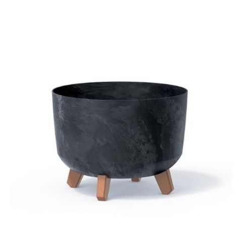 Kvetináč plastový, priemer 339mm, GRACIA BETON EFFECT, antracit, výška 240mm