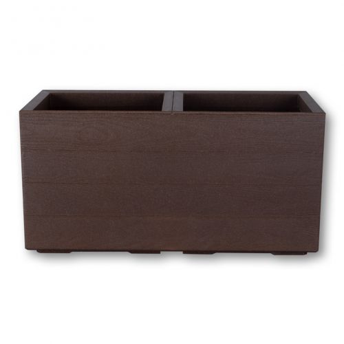 Kvetináč truhlík plastový 390x780 mm, KARO ECO COFFEE DESKA espresso výška 394 mm na kolieskach