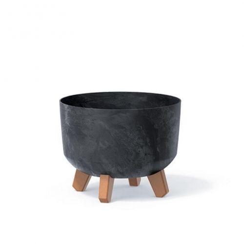 Kvetináč plastový, priemer 238mm, GRACIA BETON EFFECT, antracit, výška 187mm