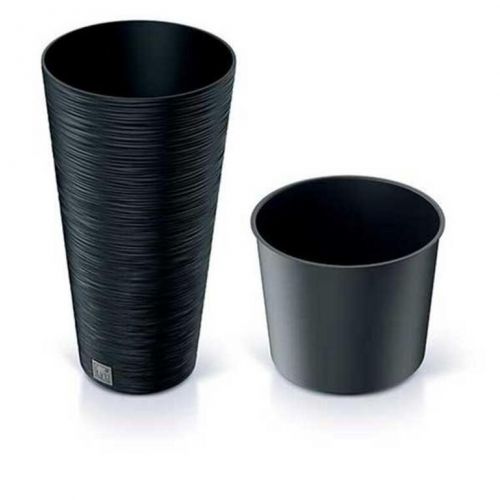Kvetináč plastový, priemer 300mm, FURU SLIM, antracit, výška 575mm s vložkou