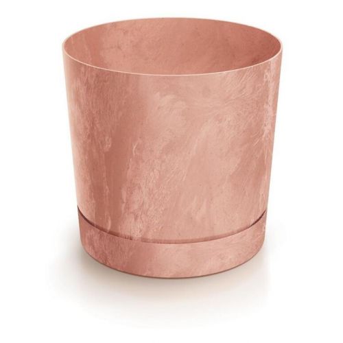 Kvetináč s miskou plastový, priemer 178mm, TUBO P BETON EFFECT, terakota, výška 175mm