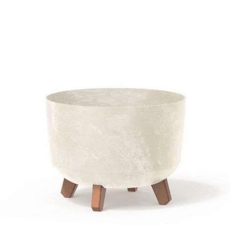 Kvetináč plastový, priemer 339mm, GRACIA BETON EFFECT, krémový, výška 240mm