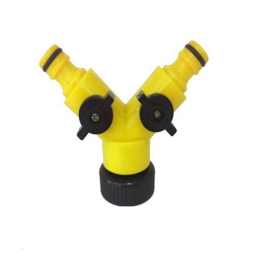 Rozdvojka na hadicu závit 2x ventil na 2 rýchlospojky 3/4"+1" GARDENKUS