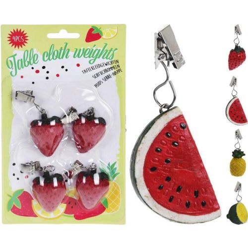 Ťažítko na obrus ovocie 7x3 cm sada 4 ks mix