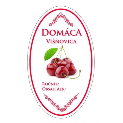 Samolepka domáca VIŠŇOVICA 16ks etikiet