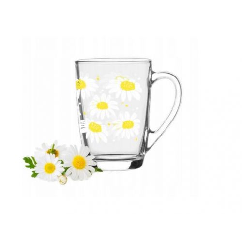 Hrnček sklo 300ML MARGARÉTKY KLC