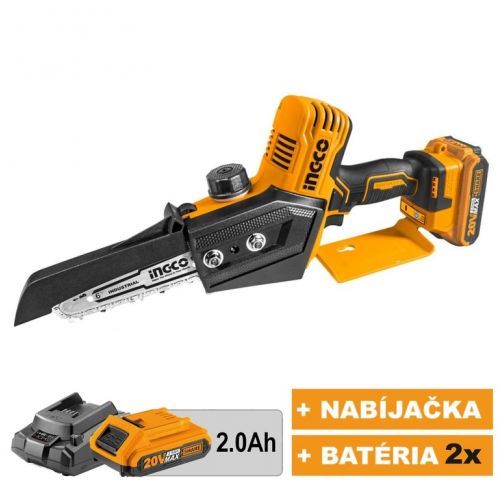 Píla reťazová akumulátorová, MINI, CGSLI20682, INGCO, 20V, KIT P20S
