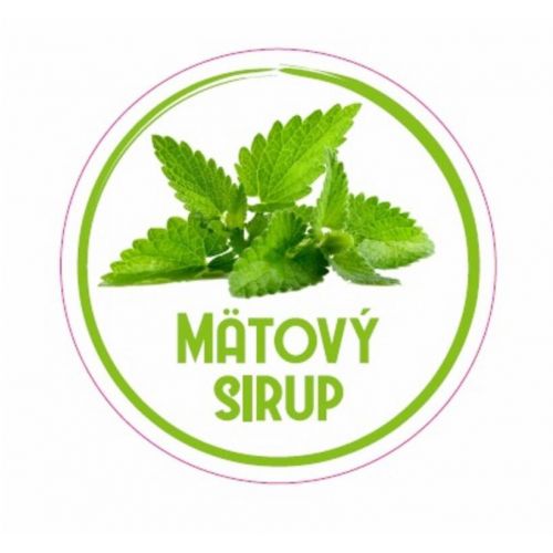 Samolepka na fľašu MÄTOVÝ SIRUP domáci 12 ks etikiet
