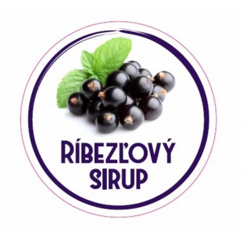 Samolepka na fľašu RÍBEZĽOVÝ SIRUP domáci 12 ks etikiet
