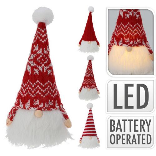 Postavička trpaslík LED 9x9x23 textil mix