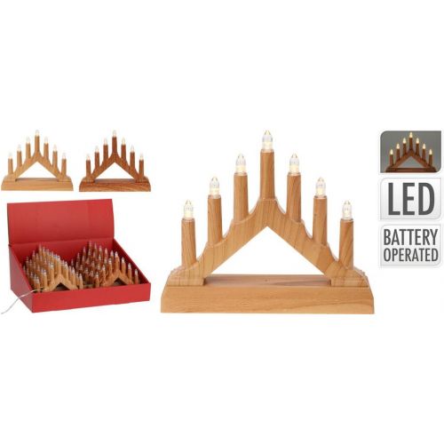 Svietnik vianočný 7 LED sviečok 16,7x3,9x13 cm plast