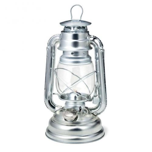 Lampáš kovový strieborný PARTY 25cm, petrolejový, podla EN 14059