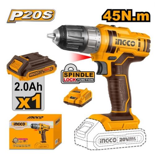 Vŕtačka-uťahovačka CDLI20051E INGCO AKU 20V P20S Industrial KIT