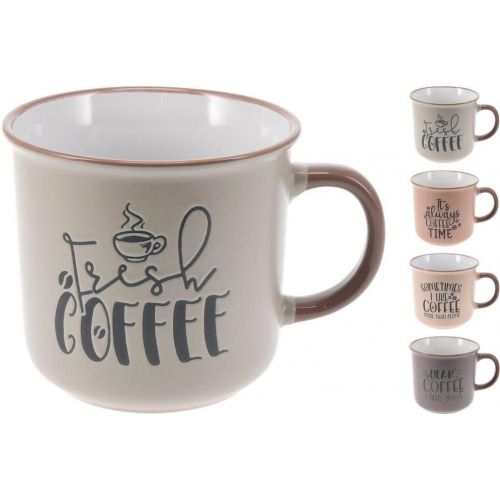 Hrnček kameninový 430 ml mix, COFFEE