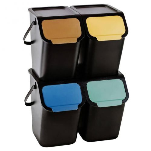 Koš plastový na separovaný odpad, 4x25L, BINI