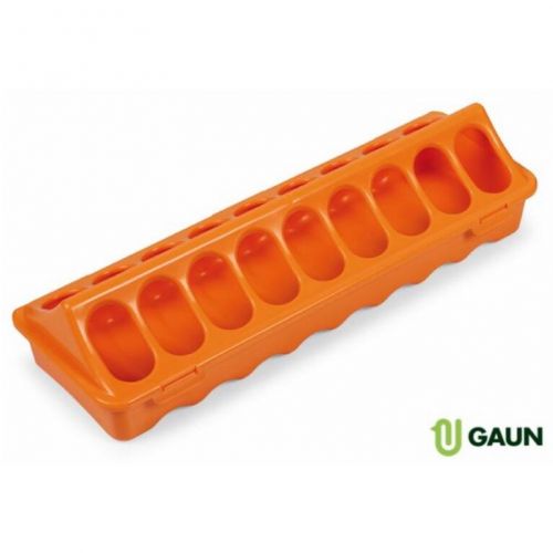 Krmítko pre hydinu plastové 30cm GROUND oranžové GAUN žľabové