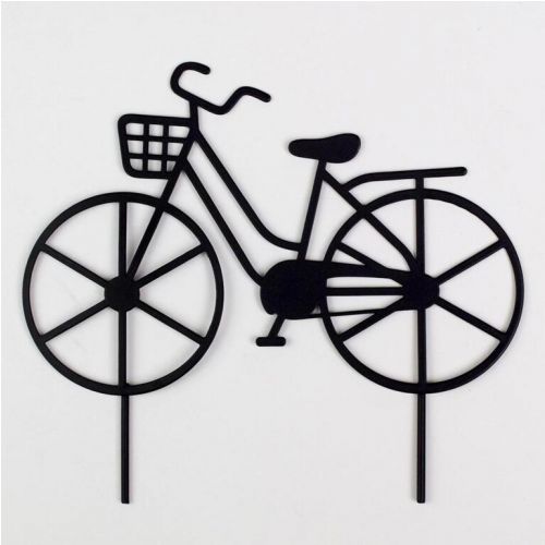 Ozdoba zapichovacia bicykel 18x16 cm kov čierny