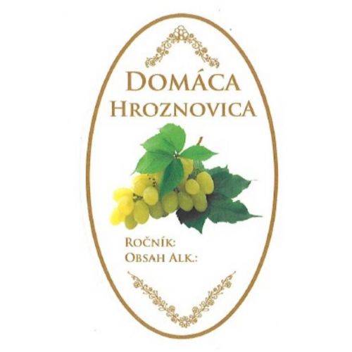 Samolepka na fľašu HROZNOVICA domáca 16ks etikiet