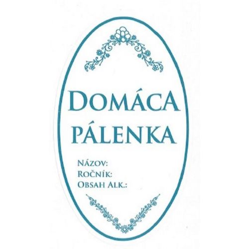 Samolepka na fľašu DOMÁCA PÁLENKA 16ks etikiet KLC