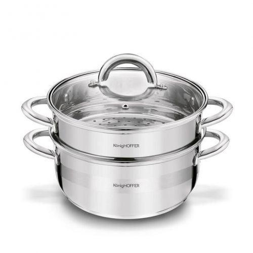 Hrniec naparovací 2,9L, nerez + sklenená pokrievka